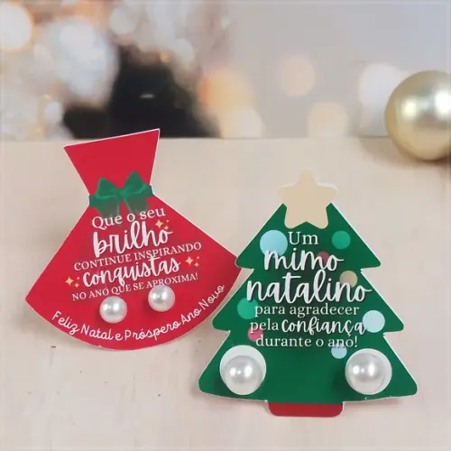 Lembrancinha Brinco de Pérola Natal