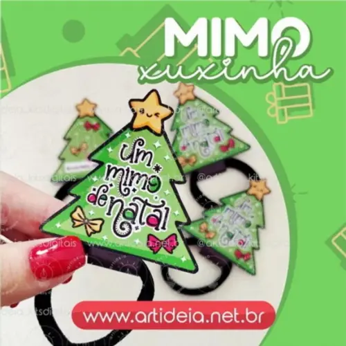 Lembrancinha Elástico de Cabelo Natal