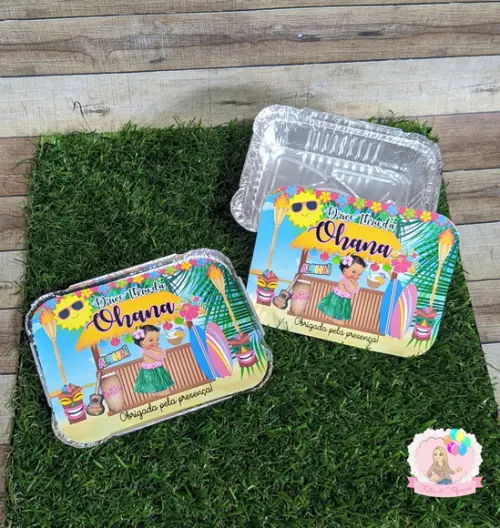 Marmitinhas Personalizadas Chá de Bebê Havaiano Tropical