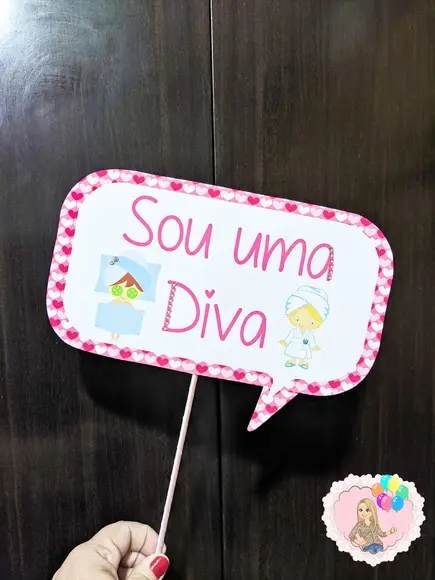 Plaquinhas Divertidas Festa Spa