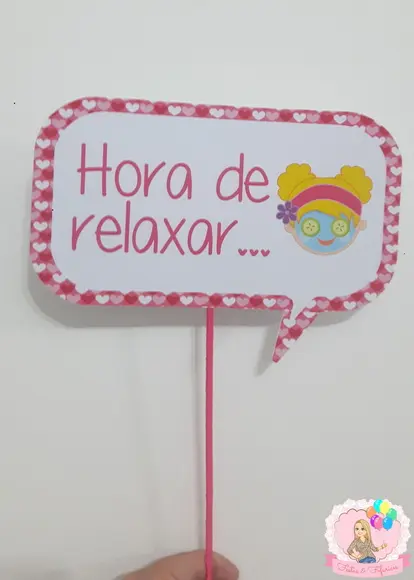 Plaquinhas Divertidas Festa Spa