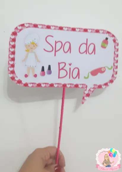 Plaquinhas Divertidas Festa Spa