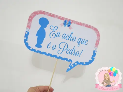 Plaquinhas Divertidas para Foto Chá Revelação