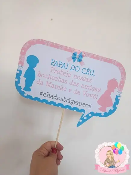 Plaquinhas Divertidas para Foto Chá Revelação