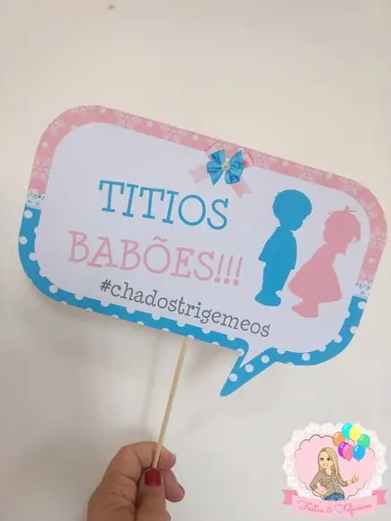 Plaquinhas Divertidas para Foto Chá Revelação