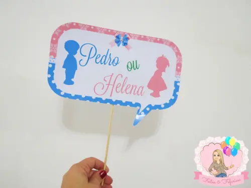 Plaquinhas Divertidas para Foto Chá Revelação