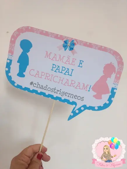 Plaquinhas Divertidas para Foto Chá Revelação