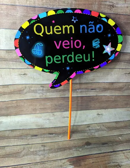 Plaquinhas Divertidas para Fotos Neon