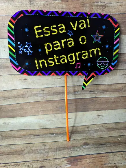Plaquinhas Divertidas para Fotos Neon