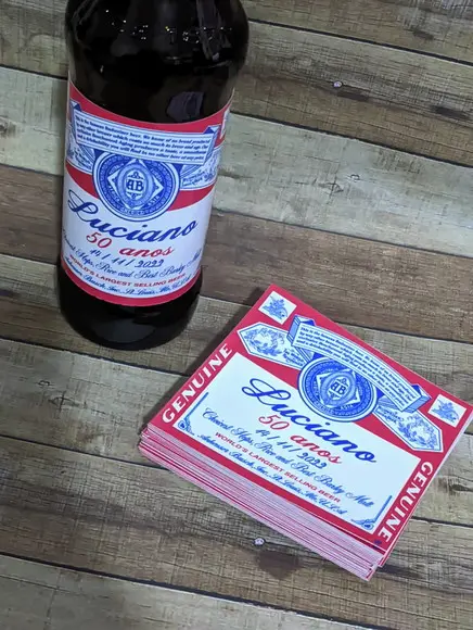 Rótulo Personalizado de Cerveja Budweiser
