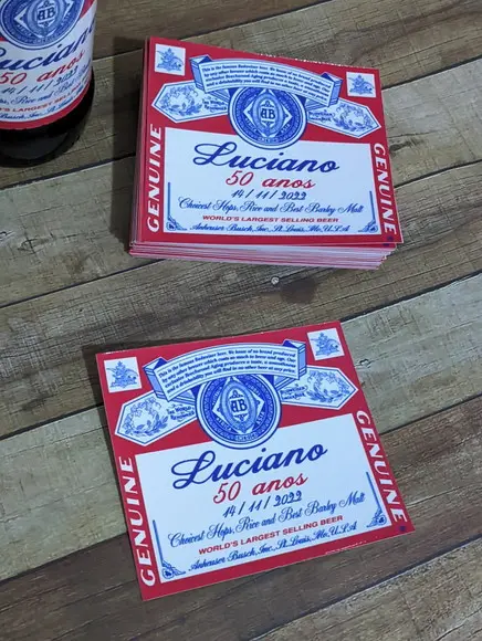 Rótulo Personalizado de Cerveja Budweiser