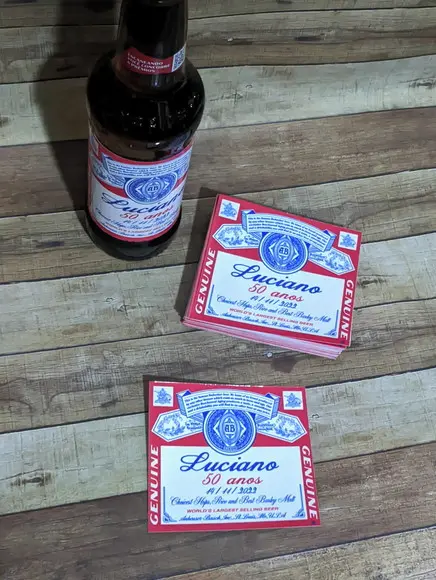 Rótulo Personalizado de Cerveja Budweiser