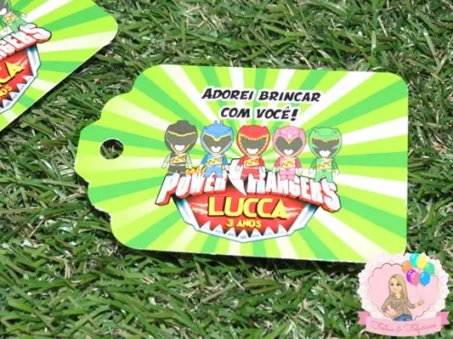 Tag Agradecimento Festa Power Rangers