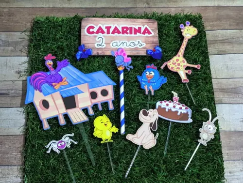 Topo de Bolo Galinha Pintadinha