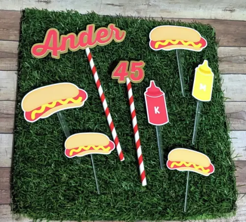 Topo de Bolo Hot Dog