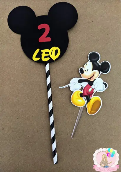 Topo de Bolo Personalizado Mickey
