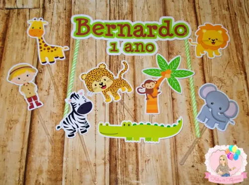 Topo de Bolo Safari