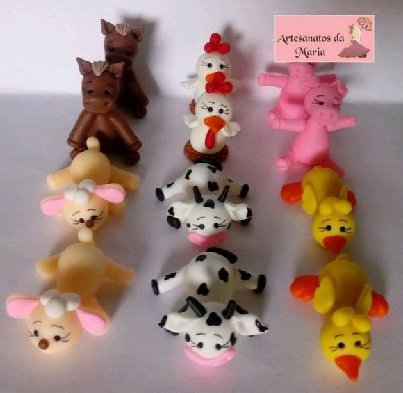 Animais da Fazendinha de biscuit