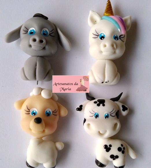 Aplique animais de biscuit