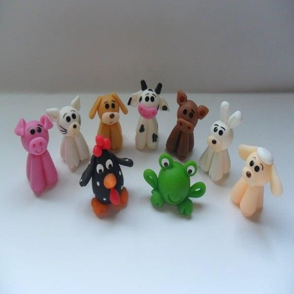 Aplique Animais da Fazendinha de Biscuit