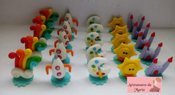 Aplique Aquarela em Biscuit
