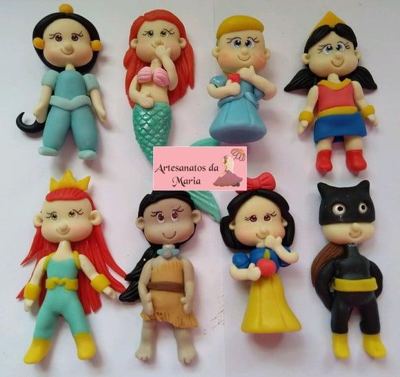Aplique Princesas em Biscuit