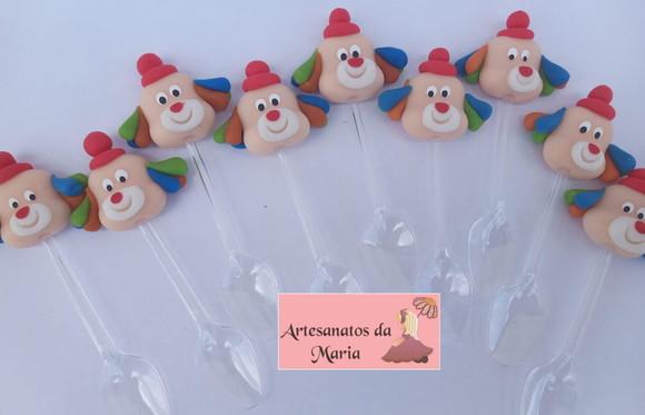 Colher Decorada Palhaço de Biscuit