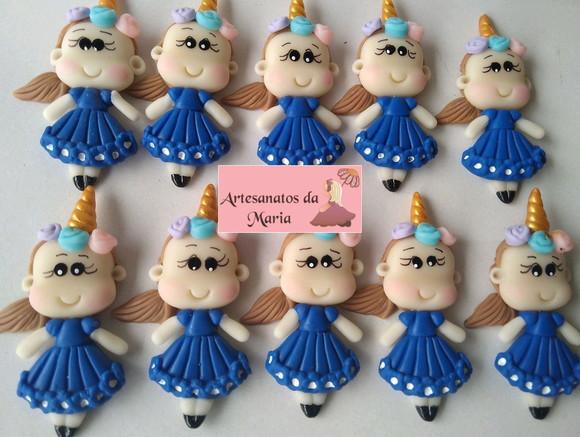 Menina Unicórnio em Biscuit