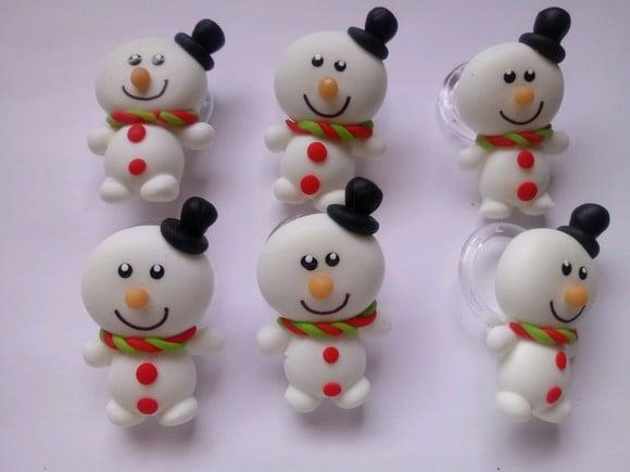 Porta Guardanapo Boneco de Neve de Natal de Biscuit