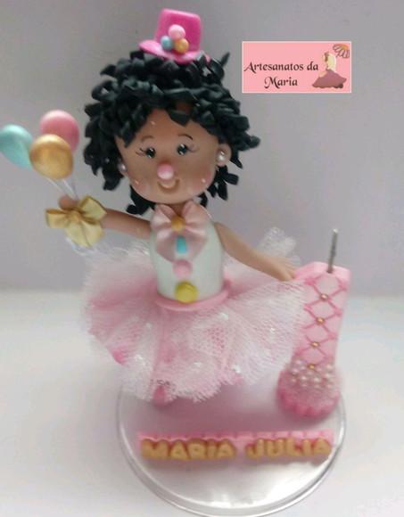 Topo de bolo circo Rosa de Biscuit