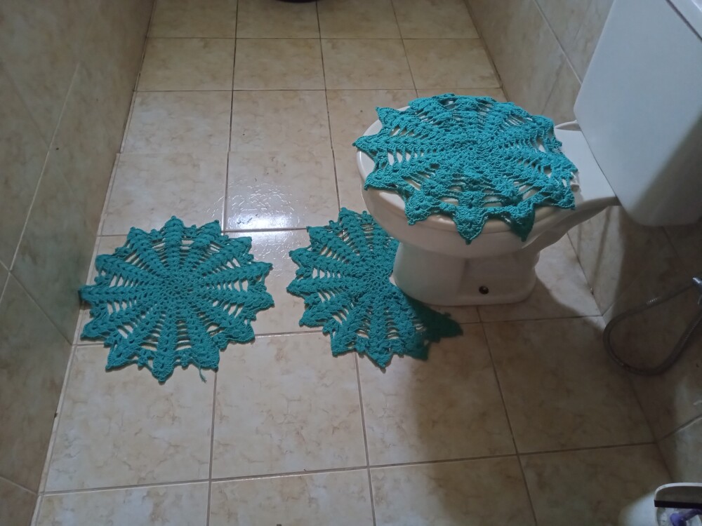 Jogo de Banheiro em Crochê Redondo