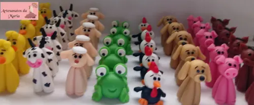 Aplique Animais da Fazendinha de Biscuit