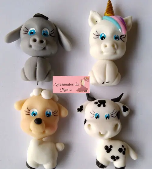 Aplique animais de biscuit