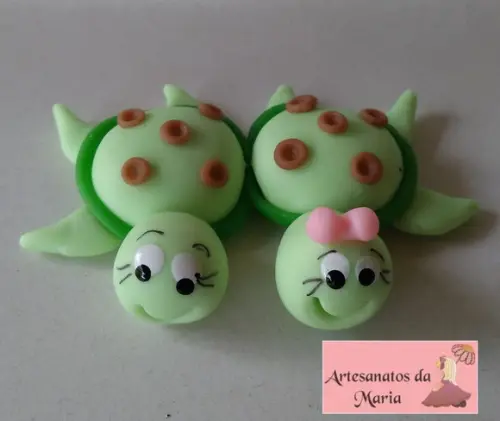 Aplique Arca de Noe Tartaruga de Biscuit