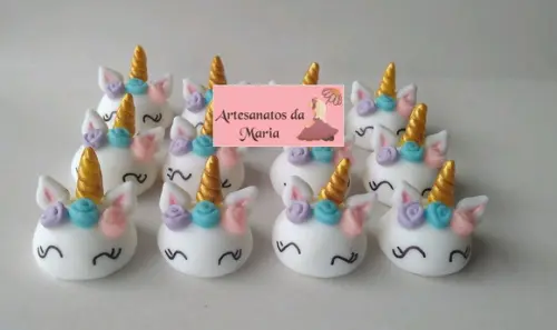Aplique Chifre do Unicórnio em Biscuit