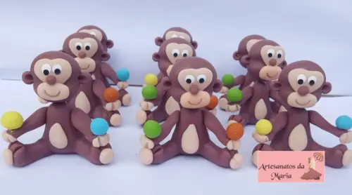 Aplique Macaco do Circo de Biscuit