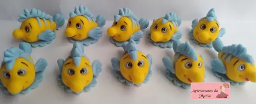 Aplique Peixe Linguado em Biscuit