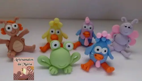 Aplique Turma da Galinha Pintadinha de Biscuit
