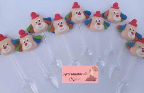 Colher Decorada Palhaço de Biscuit
