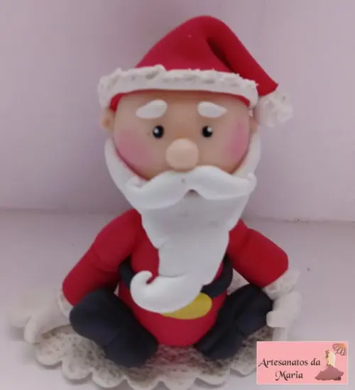 Enfeites Papai Noel em Biscuit