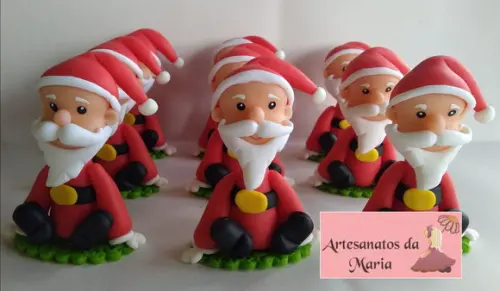 Enfeites Papai Noel em Biscuit