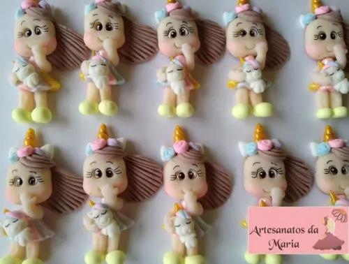 Menina Unicórnio em Biscuit