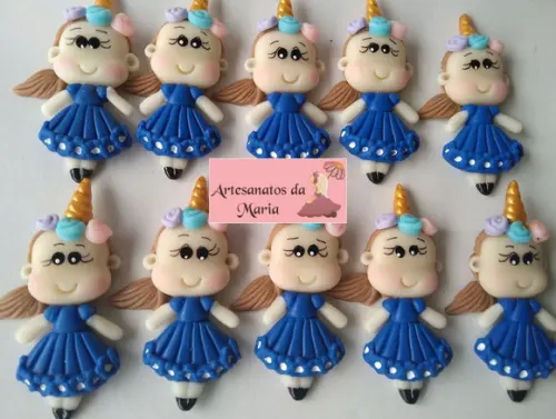 Menina Unicórnio em Biscuit