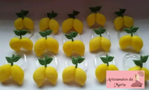 Porta Guardanapo Limão Siciliano de Biscuit