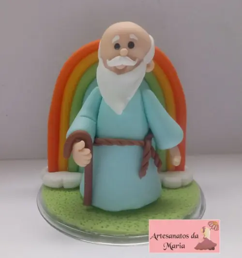 Topo de Bolo Arca de Noé em Biscuit