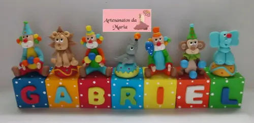 Topo de Bolo Cubos Circo