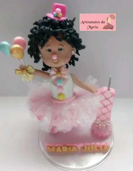 Topo de bolo circo Rosa de Biscuit
