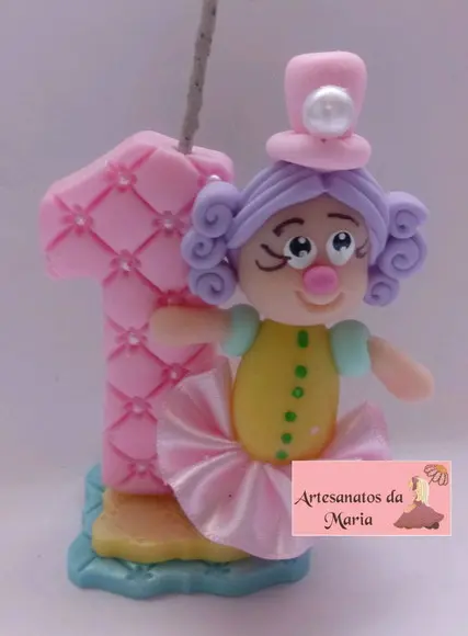 Topo de bolo circo Rosa de Biscuit