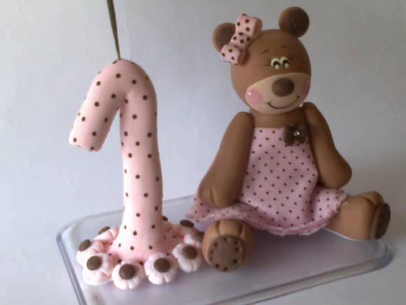 Topo Ursa Marrom e Rosa