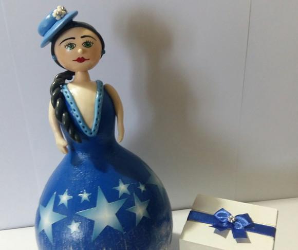 Boneca de Cabaça com Porta Làpis -PRONTA ENTREGA